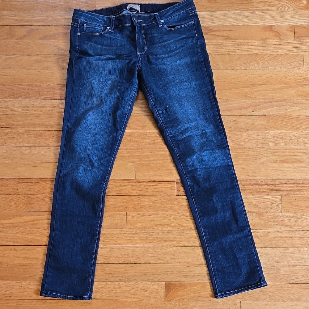 Paige Denim Blue Skinny Jeans with Faded Details